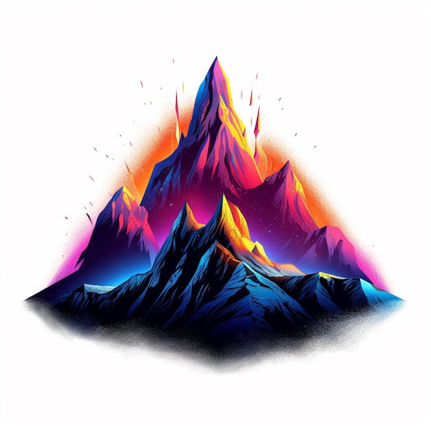 a close up of a mountain with a bright sky and a sun generative ai