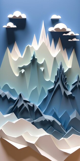 A close up of a mountain with clouds in the sky generative ai