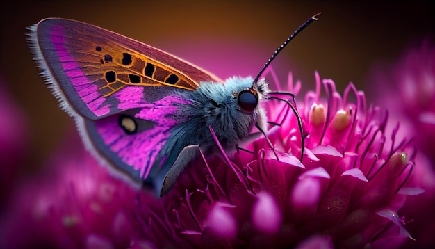 Close up of a Multi Colored Butterfly Beauty in Nature generative AI