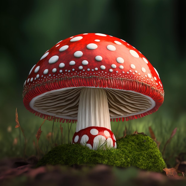 close up of a mushroom in the forest generative AI