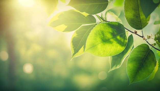 Close up of nature view green leaf on blurre background