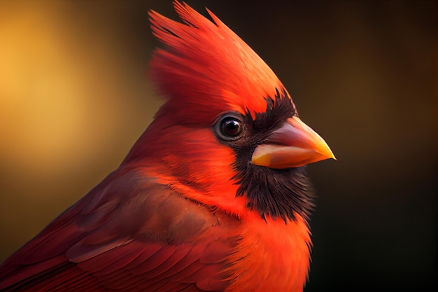 Close up of a northern cardinal