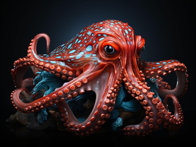 Close up of an Octopus Underwater Generative AI