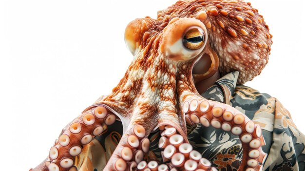 a close up of an octopus with the word octopus on it