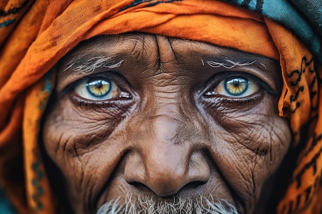 a close up of an old man