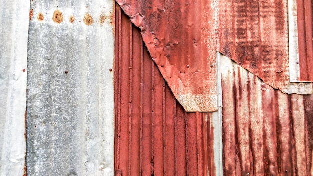 Close up old rusty galvanized, Corrugated iron siding vintage texture background