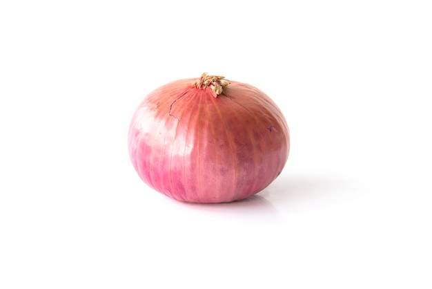 Close up one Red onion isolated on white background