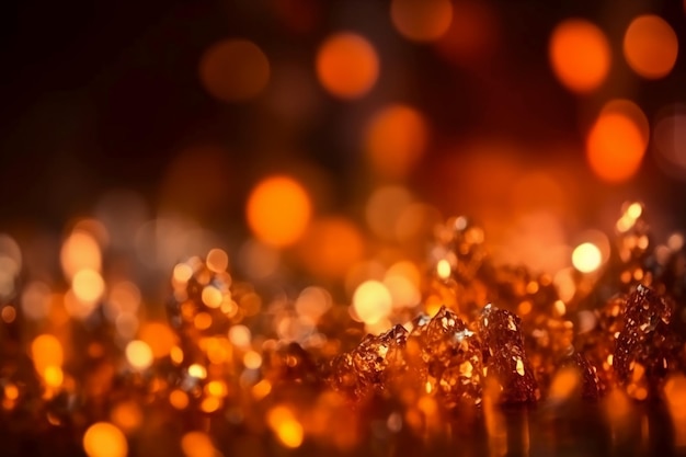 A close up of orange beads with the word love on it