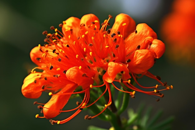 Close up of orange flower in the garden Natural background Selective focus