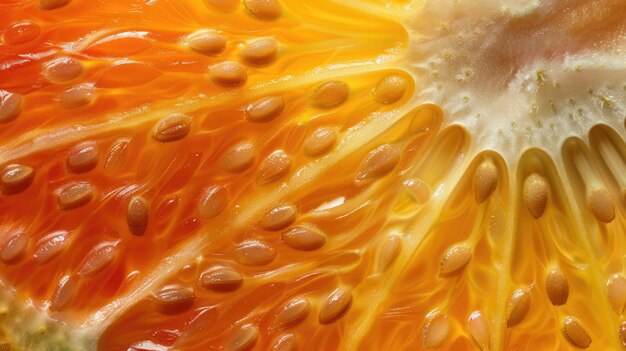 Close up of orange slice with seeds