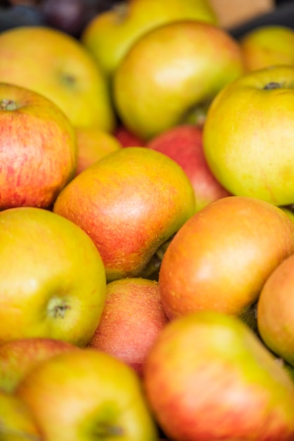 close up organic apples