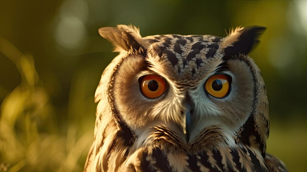 A close up of an owl's eye