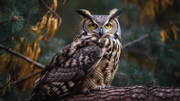 A close up of a owl sitting on a branch