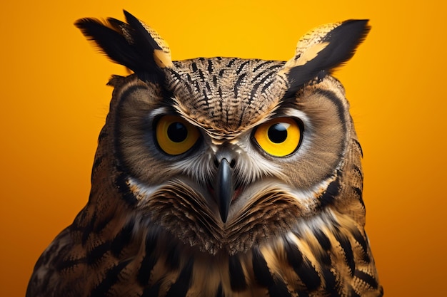 a close up of an owl