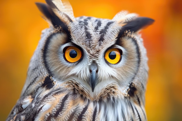 a close up of an owl