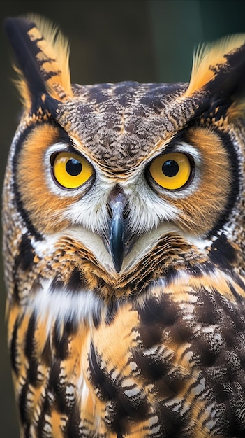 a close up of an owl