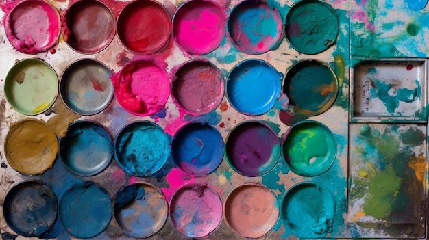 A close up of paint brushes