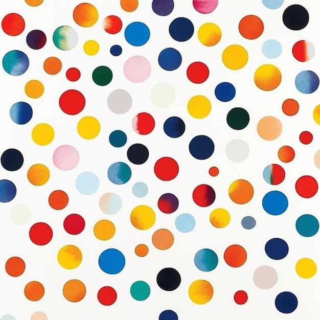 a close up of a painting of many different colored dots generative ai