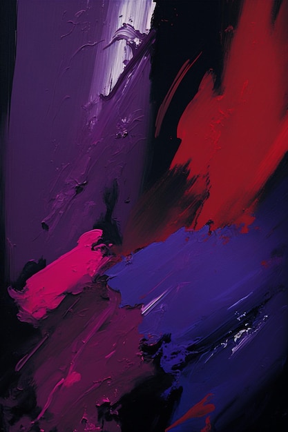 Close up of a painting of red and purple generative ai