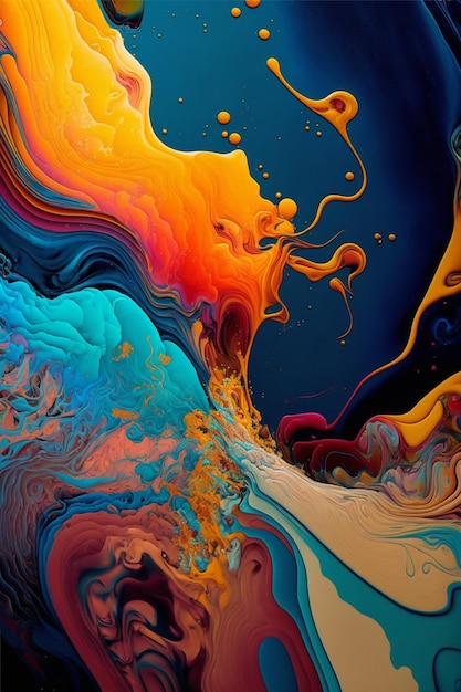 Close up of a painting of a wave generative ai