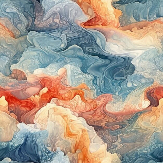 a close up of a painting of a wave of water generative ai