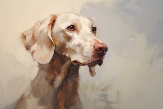 Close up on pale Dog painting dog animal