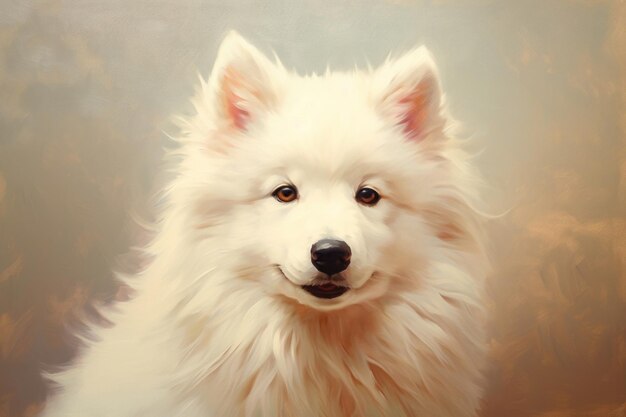 Close up on pale Samoyed samoyed mammal animal