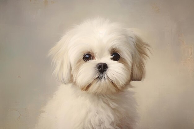 Close up on pale Shih Tzu mammal animal puppy