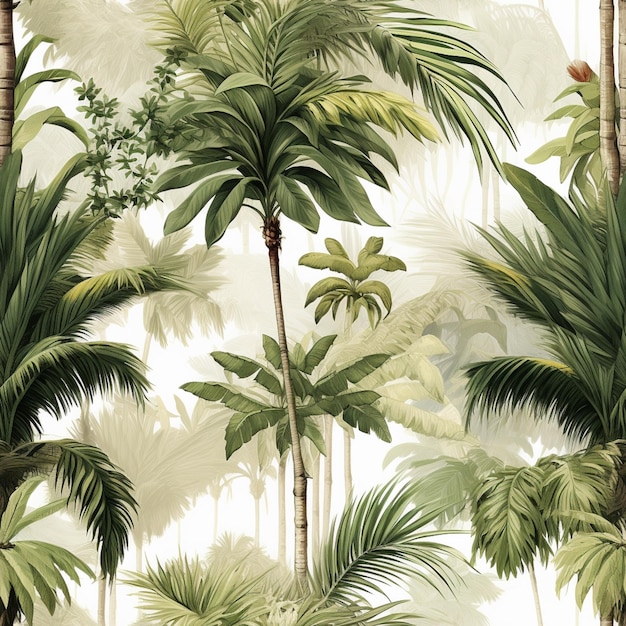 A close up of a palm tree with a white background generative ai