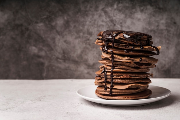 Close-up pancakes with topping