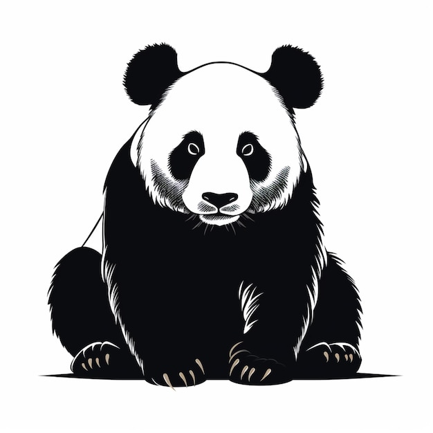 a close up of a panda bear sitting on the ground generative ai