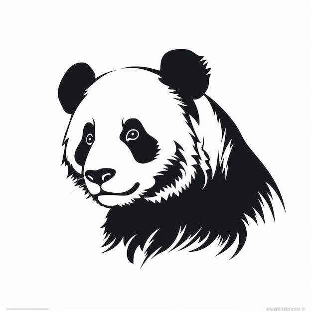 a close up of a panda bears face on a white background generative ai