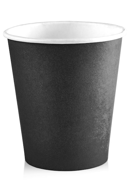 Close up paper cup isolated on white background