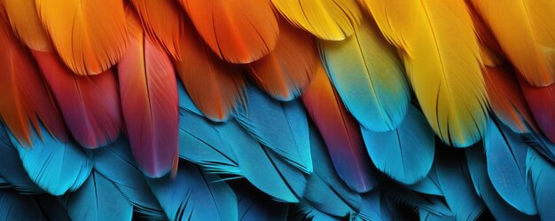 Close up of parrot feathers ai generated