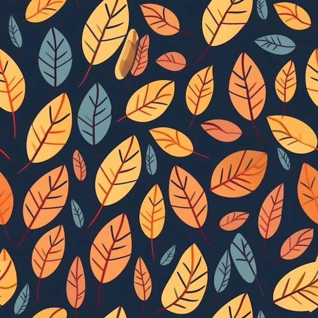 a close up of a pattern of leaves on a dark background generative ai