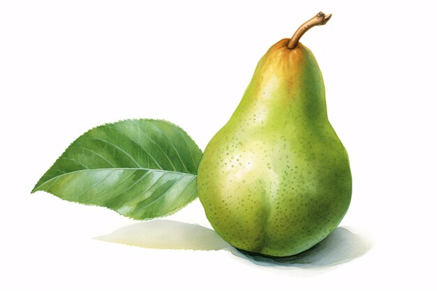 a close up of a pear