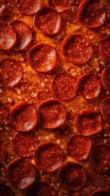 A close up of pepperoni pizza