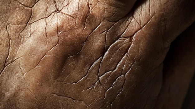 a close up of a person  s hand with a wrinkle on it