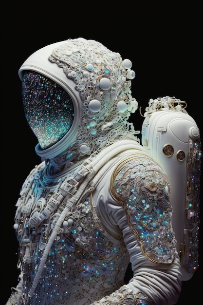 Close up of a person in a space suit generative ai