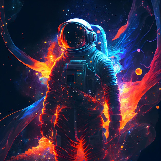 Close up of a person in a space suit generative ai