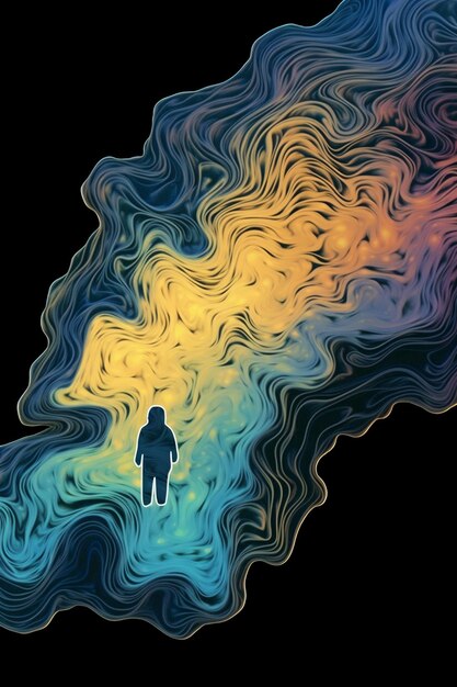 a close up of a person standing in a body of water generative ai