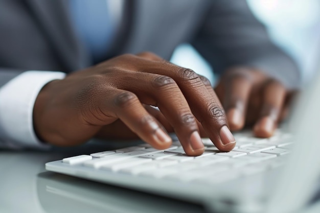 Close Up of a Person Typing on a Keyboard