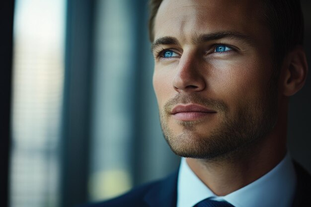 Photo a close up of a person wearing a suit and tie