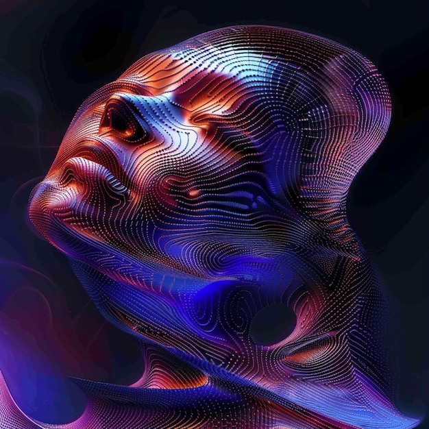 a close up of a person with a very colorful face generative ai