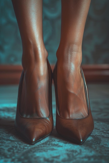 Close up of a person39s shoes on a carpet Perfect for interior design projects