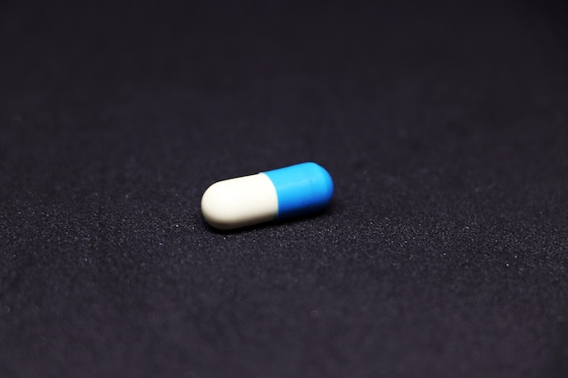 Close up photo of a drug capsule