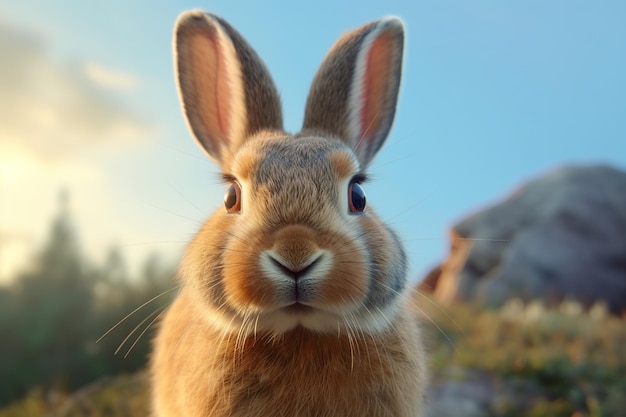 Close up photo of innocent rabbit