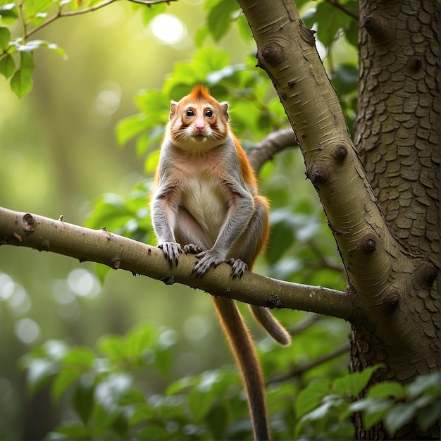 Close Up Photo of Monkey on Tree Branch AI GENERATED