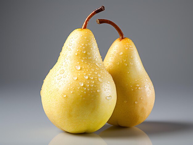 Photo a close up photo of a pear fruits isolated on a white background