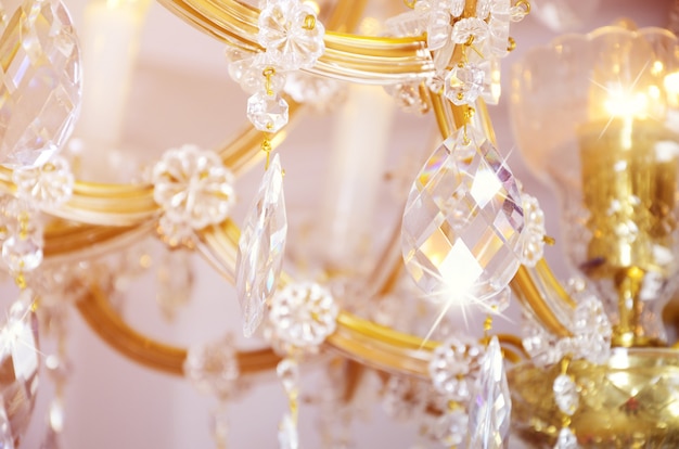 Close-up photo of the scenery on the old chandelier